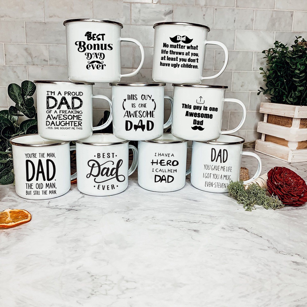 Wine Beer Best - Enamel Mugs Coffee Mug with Handle