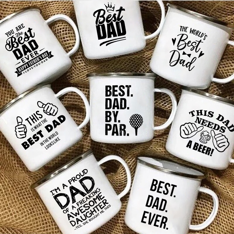 The Best Dad 2 Enamel Mugs Cre – обзор и цена Wine Beer Best