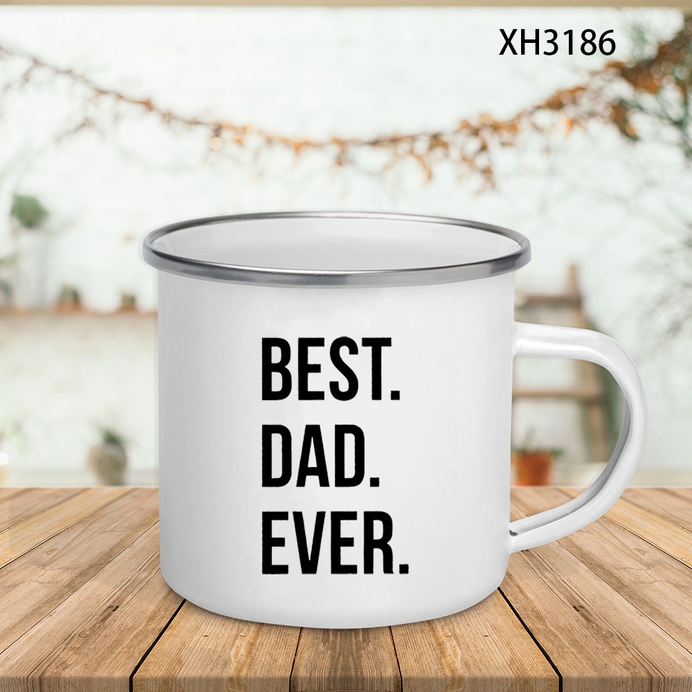 The Best Dad 2 Enamel Mugs Cre – обзор и цена Wine Beer Best