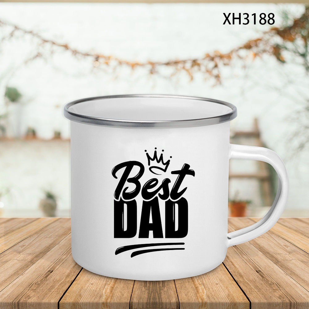The Best Dad 2 Enamel Mugs Cre – обзор и цена Wine Beer Best