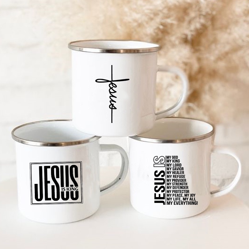 Jesus Is God Print Enamel Mugs – обзор и цена Wine Beer Best