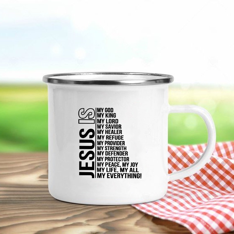 Jesus Is God Print Enamel Mugs – обзор и цена Wine Beer Best