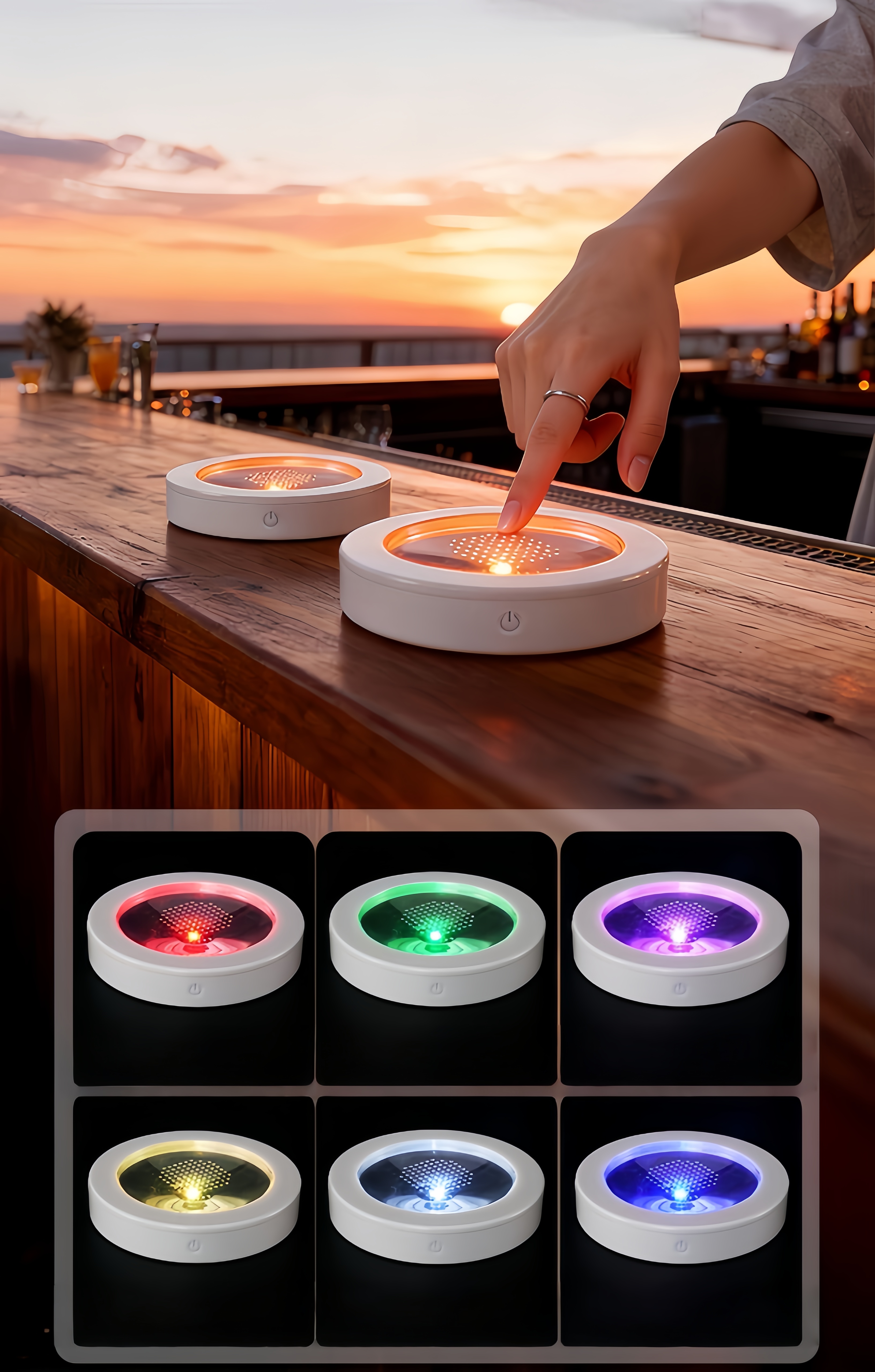 Colorful LED glow Coasters w/T – обзор и цена Beer Wine Up